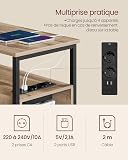 VASAGLE Table d’Appoint avec Multiprise, Petite et Fine avec 2 Tiroirs, Table de Chevet avec Rangement, pour Salon, Chambre, Marron Camel et Noir d'encre LET325K01 - 4