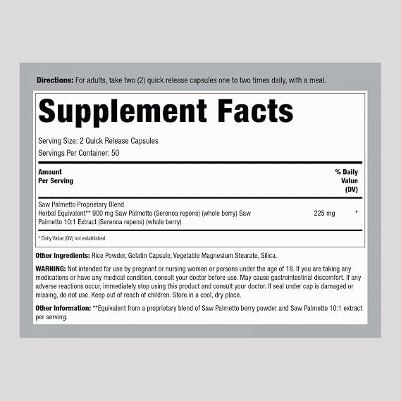 Lindberg Saw Palmetto Complex | 100 Capsules | Prostate Supplement for Men | Non-GMO, Gluten Free
