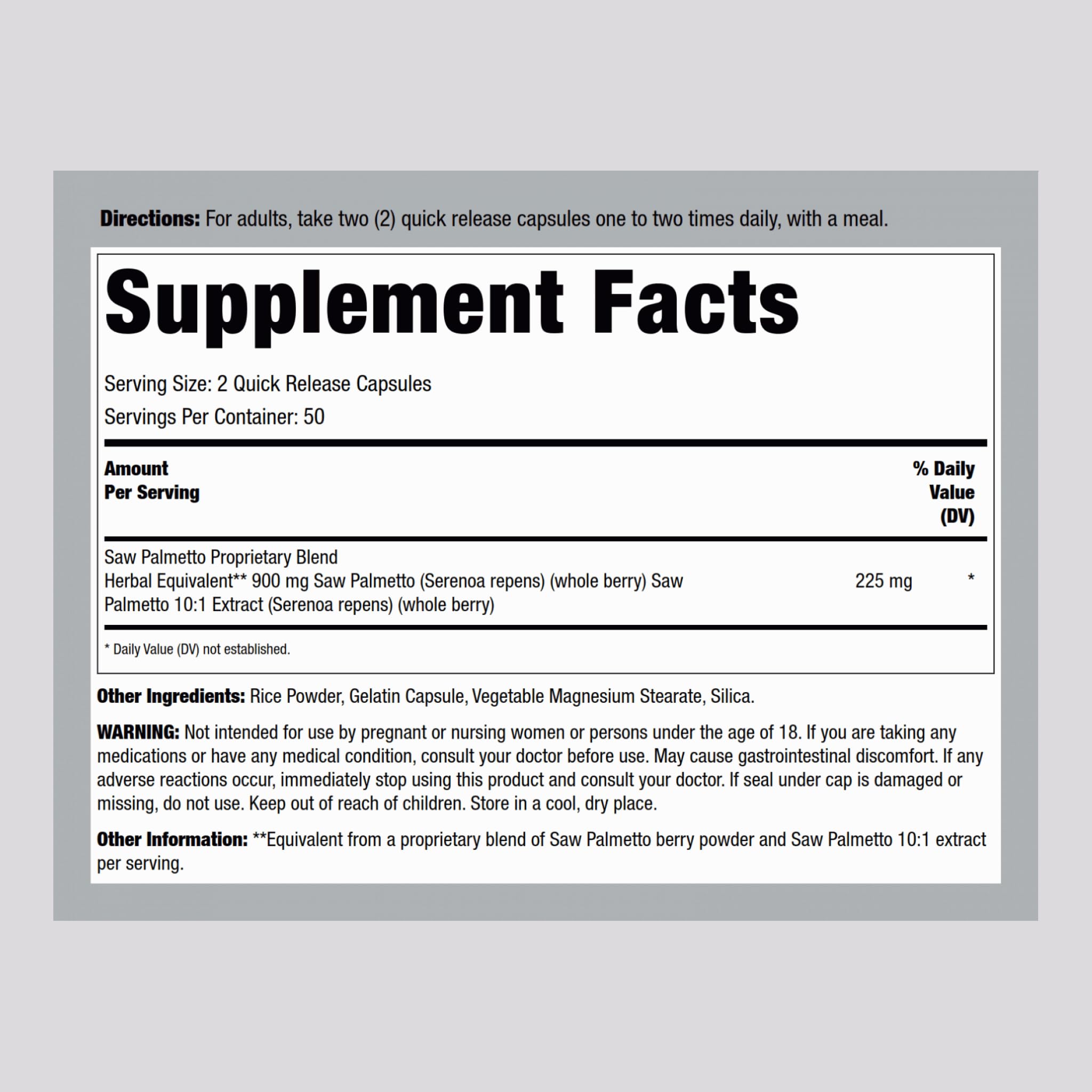 Saw Palmetto Extract for Men | 100 Capsules — Amazon image 2