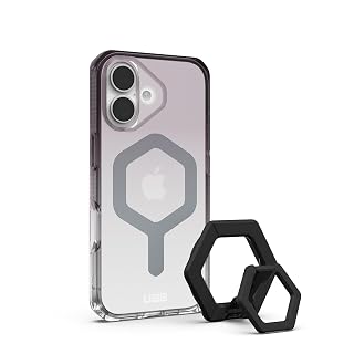 URBAN ARMOR GEAR UAG Designed for iPhone 17 Case 6.3" Plyo Compatible with MagSafe Anti-Yellowing Transparent Protective Cover Bundle with Magnetic Ring Stand (Black/Clear Ombré + Black/Black) - Amazon product rated Grade A