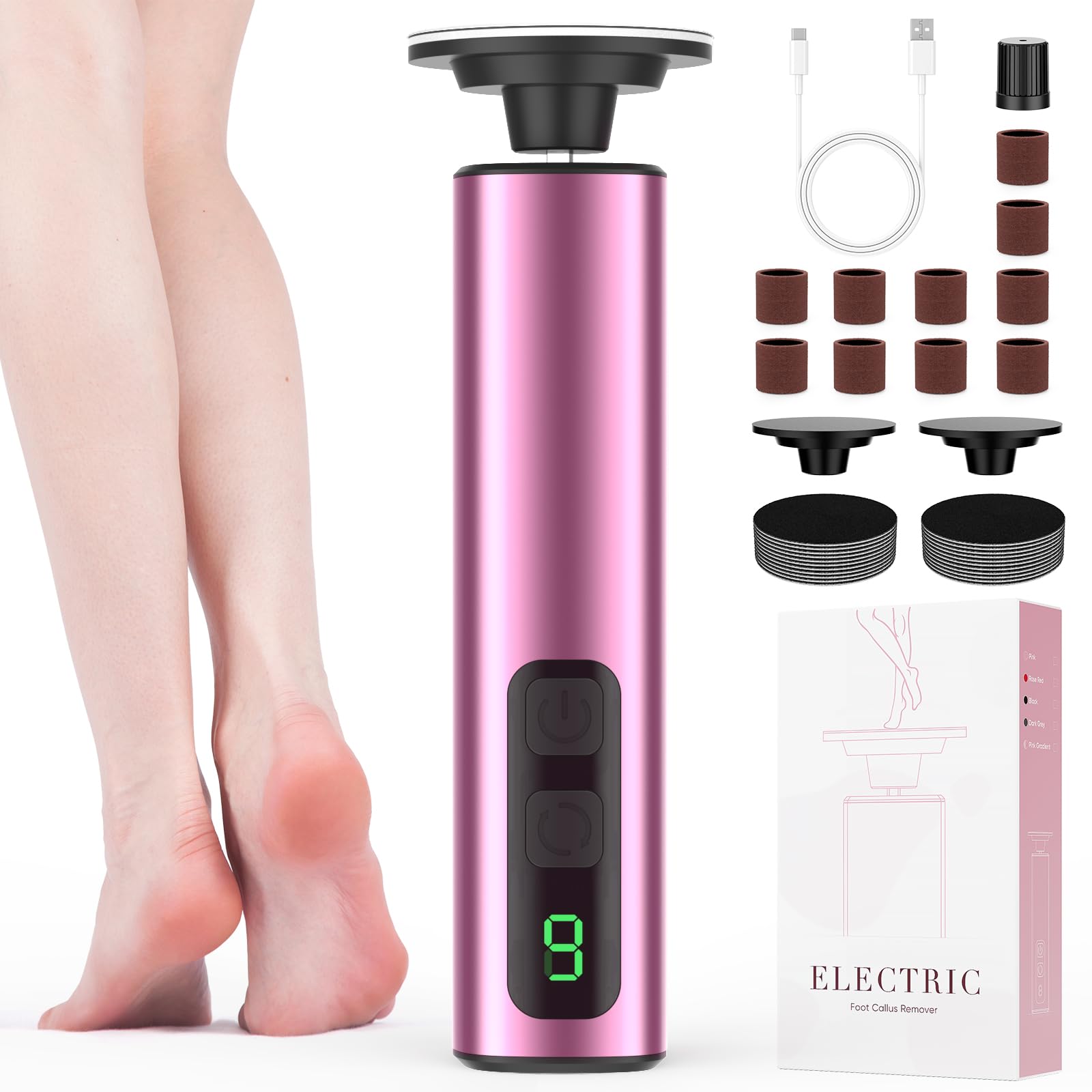 COOAOO Upgraded Electric Foot Callus Remover
