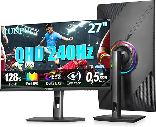 CUNPU Écran PC Gamer 240Hz 27 Pouces QHD(2560x1440) 240Hz…