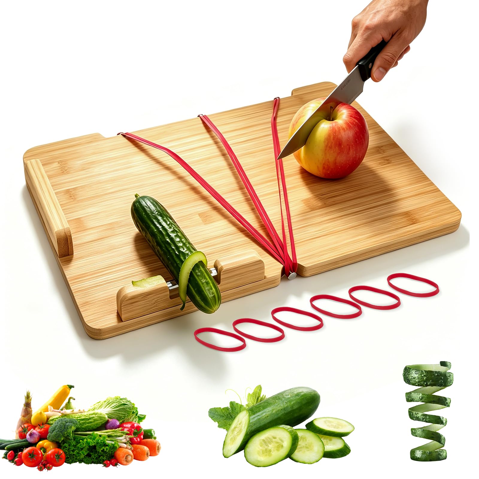 Planche à Découper Adaptative à une Main, Planche à Éplucher Antidérapante, avec Bouchons à Pain et Pics, Parfaite pour les Amputés et les Personnes Handicapées, pour Coupe Sans Effort