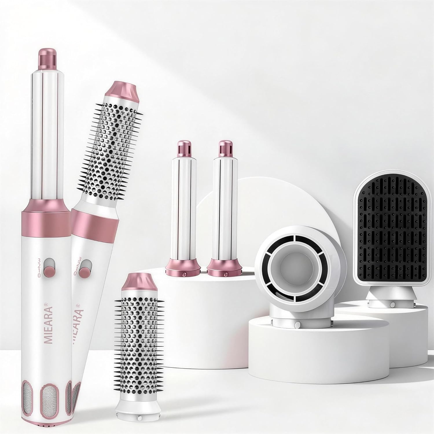 5 in 1 Blow Dryer Brush, Hair Dryer Brush & Hair Styler, Frizz-Free Hot Air Brush, Air Curler for Hair with Blowout Brush and Hair Brush Set for Fast Hair Styling, Drying & Curling for Women