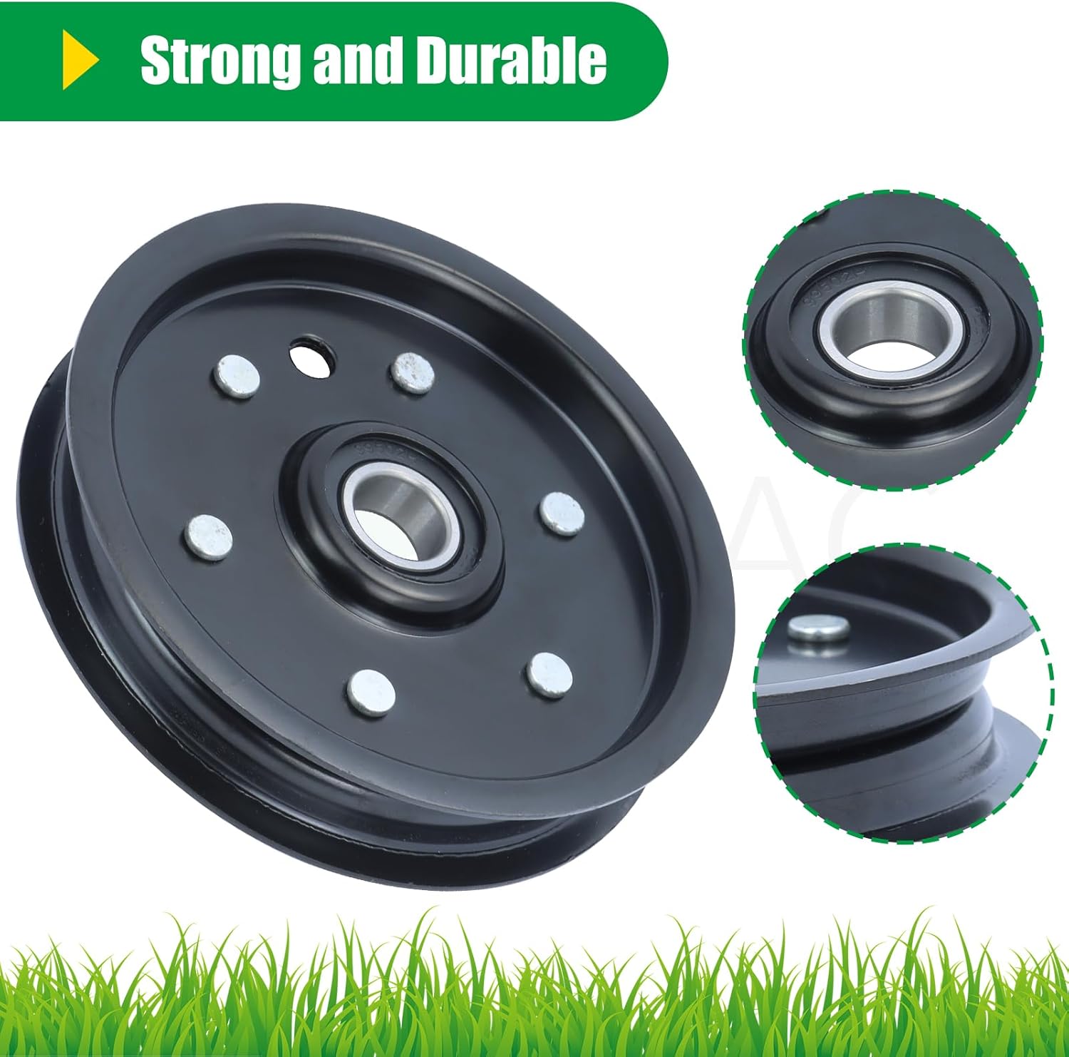 2 Pack 607525 Pulley Replaces Hustler 607525 Pulley, Hustler 786848 Pulley, Hustler Fastrak 48 inch Mower Pulley, Hustler Fastrak 54 Idler Pulley, Hustler Fastrak 60 Inch Idler Pulley