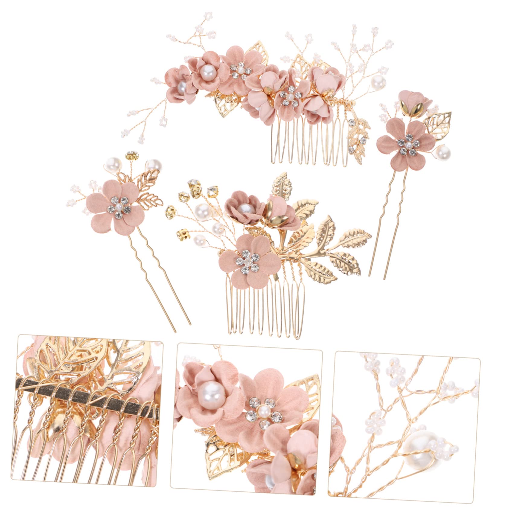DOITOOL 16stücke Teiliges Goldene Haarschmuck Für Bräute Elegante Blumen-haarspangen Für Hochzeiten Brautfrisuren Oder Besondere Anlässe