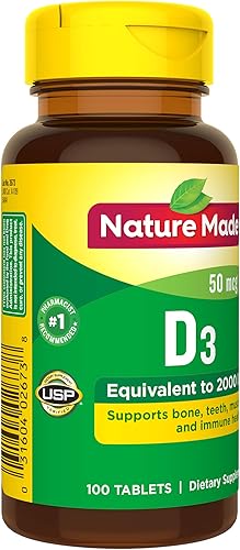 Miniatura 9 de Nature Made Comprimidos de vitamina D3 2000 UI 100 unidades 2673 100 unidades  1