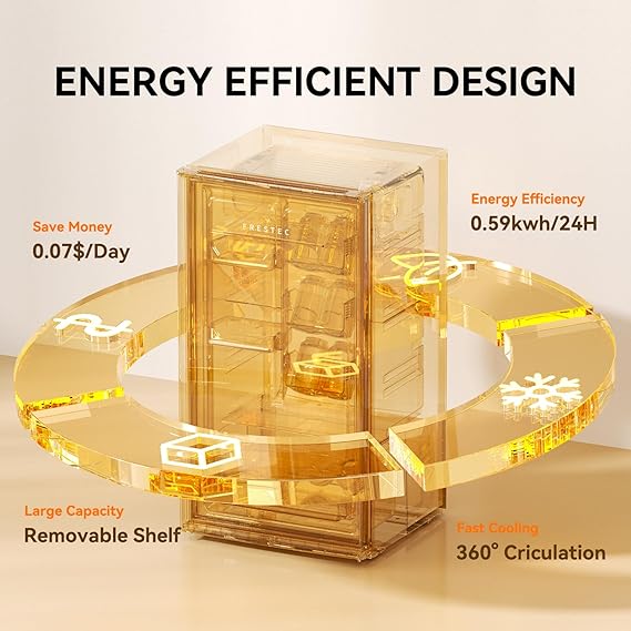 3.2 Cu. Ft. Mini Fridge with Freezer Small Refrigerator, for Bedroom, Single Door, Energy Saving, Low Noise,for Office (Grey)