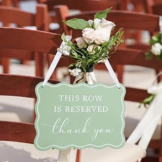 Novabright 2 Pack Wood Row Is Reserved Sign for Wedding,Classic,Sage Green