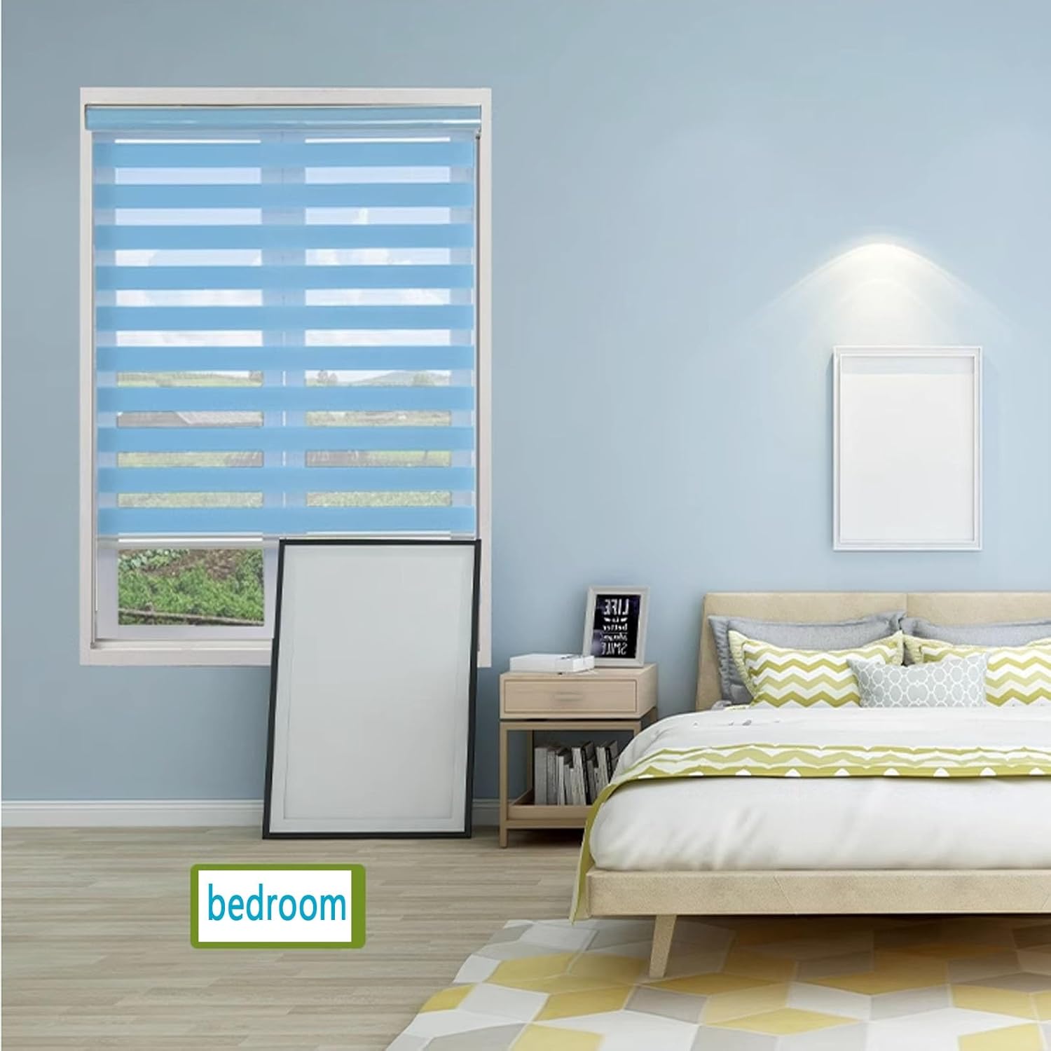 遮光 ブラインド 110 x 160 cm 防水 遮熱 簡単取付け 暗幕 イージーブラインド 調整可能なチェーン機構付き ホームオフ