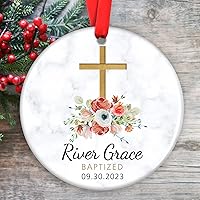 Vista 14 de Adornos de bautismo personalizados, recuerdo de bautizo, regalos de bautismo de padrinos, regalos de ahijado para bautismo, regalos de bautismo