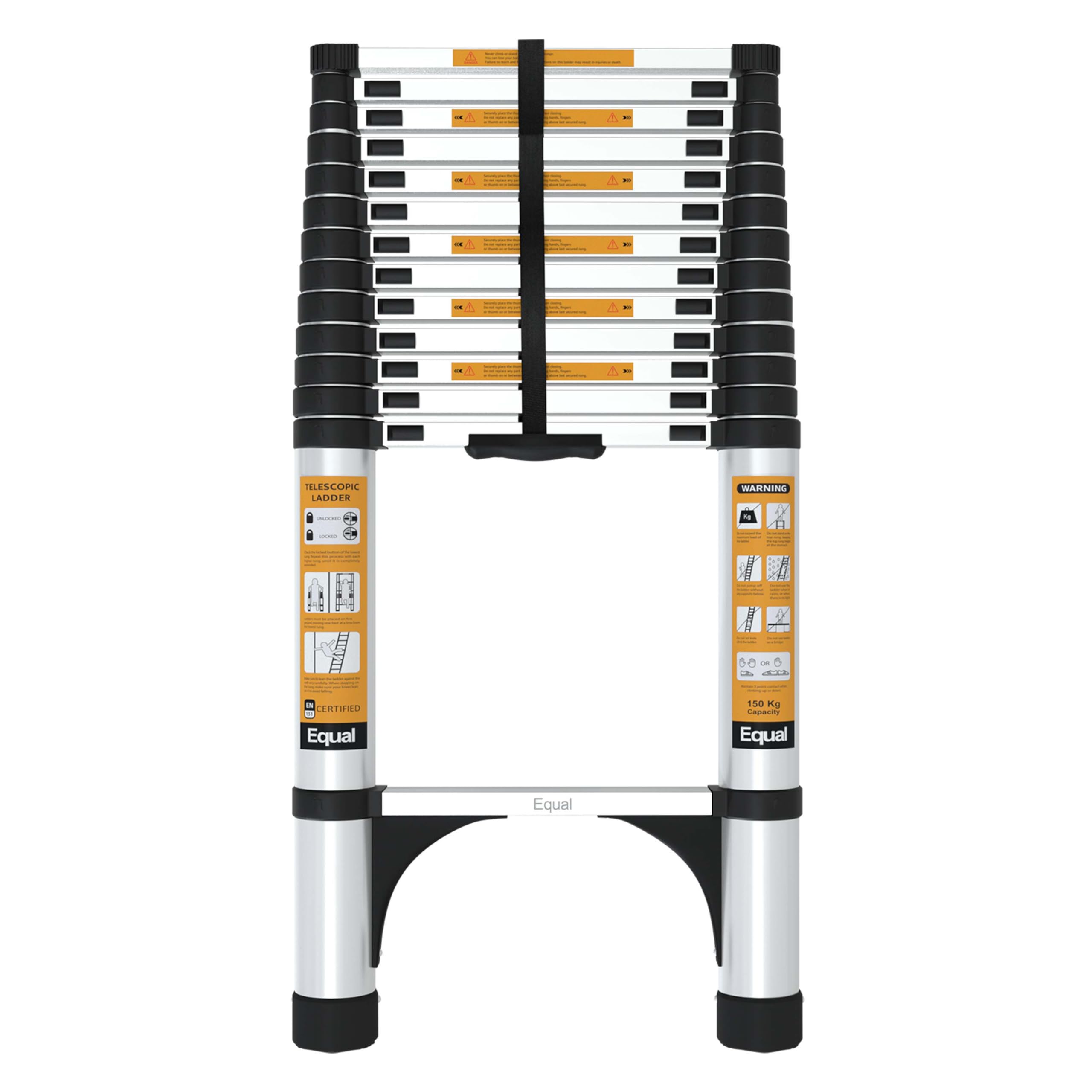 EQUAL 18FT Telescopic Ladder - Heavy Duty & Portable -8