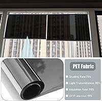 Vista 5 de Persianas enrollables de espejo unidireccional con bloqueo solar, persianas enrollables visibles transparentes para interiores diurnas con ventosas