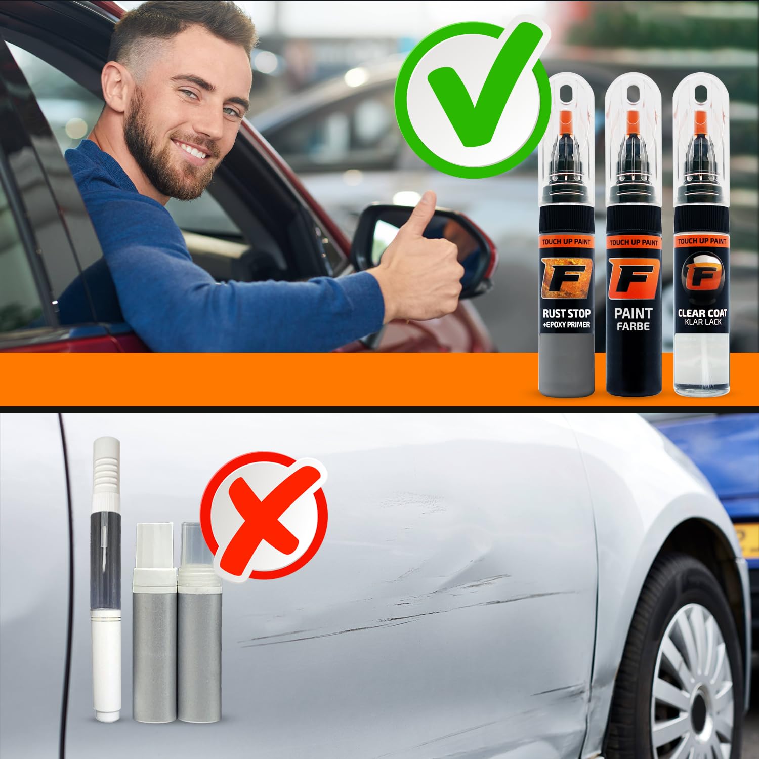 FIRANTO - Set di riparazione per vernice dell'auto, per Mazda 46 V, magmarot/Soul Red Crystal – 3 in 1, penna di riparazione 15 ml, vernice trasparente
