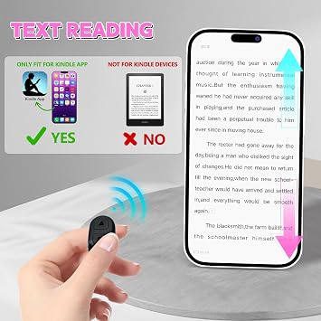 TikTok Scrolling Ring Remote, Bluetooth Page Turner | for iPhone/Android/iPad, HandsFree Scroll/Like/Next/Volume Control, Rechargeable USBC, Includes Phone Stand