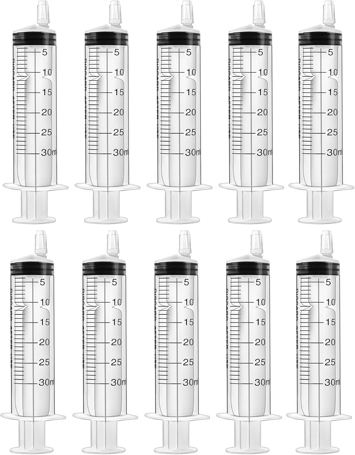 30ml Plastic Syringes,10 Pack Individually Packaged Syringes with Caps