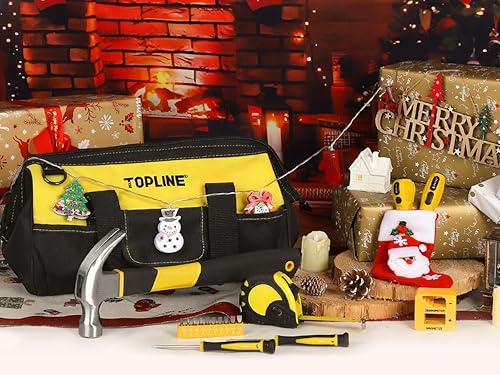 Miniatura 2 de TOPLINE Juego de herramientas manuales de 390 piezas para el hogar, bolsa de herramientas de boca ancha de 14 pulgadas con herramientas incluidas,
