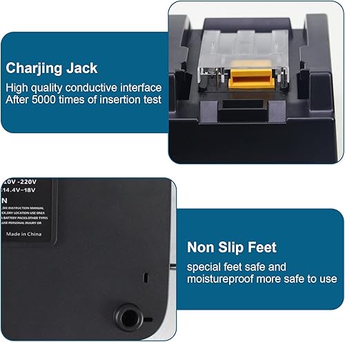 Miniatura 3 de DC18RC - Cargador de repuesto de batería de 18 V compatible con Makita 14.4V-18V LXT Batería de iones de litio BL1815 BL1830 BL1840 BL1845 BL1850