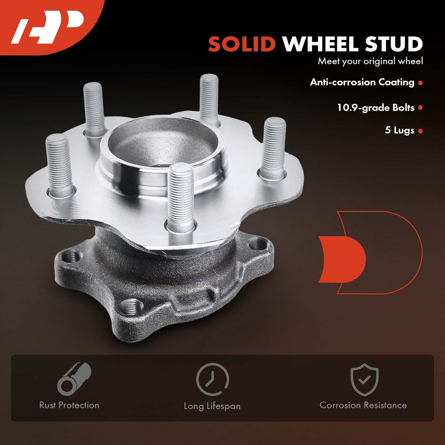 A-Premium 2 x Rear Wheel Bearing and Hub Assembly with 5-Lug Compatible with Nissan Altima 2002-2006, Non-ABS