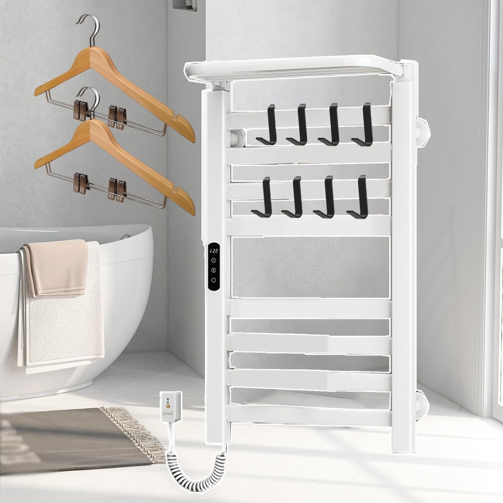 Toallero eléctrico para baño de pared ideal para mañanas frías de invierno en el hogar