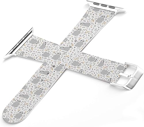 Miniatura 3 de Correa de muñeca compatible con Apple Watch Series 7654321SE y funda de teléfono a juego con patrón de animales, perezosos, flores lindas, ramas