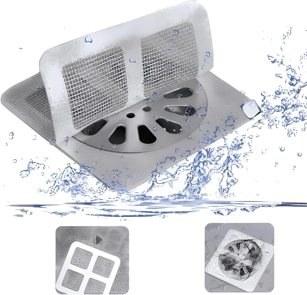 Minitul Disposable Shower Drain Cover Hair Catcher Shower Drain Mesh Stickers, Bathroom, Laundry, Bathtub, Kitchen Shower Drain Floor Sink Strainer Filter Mesh (10)