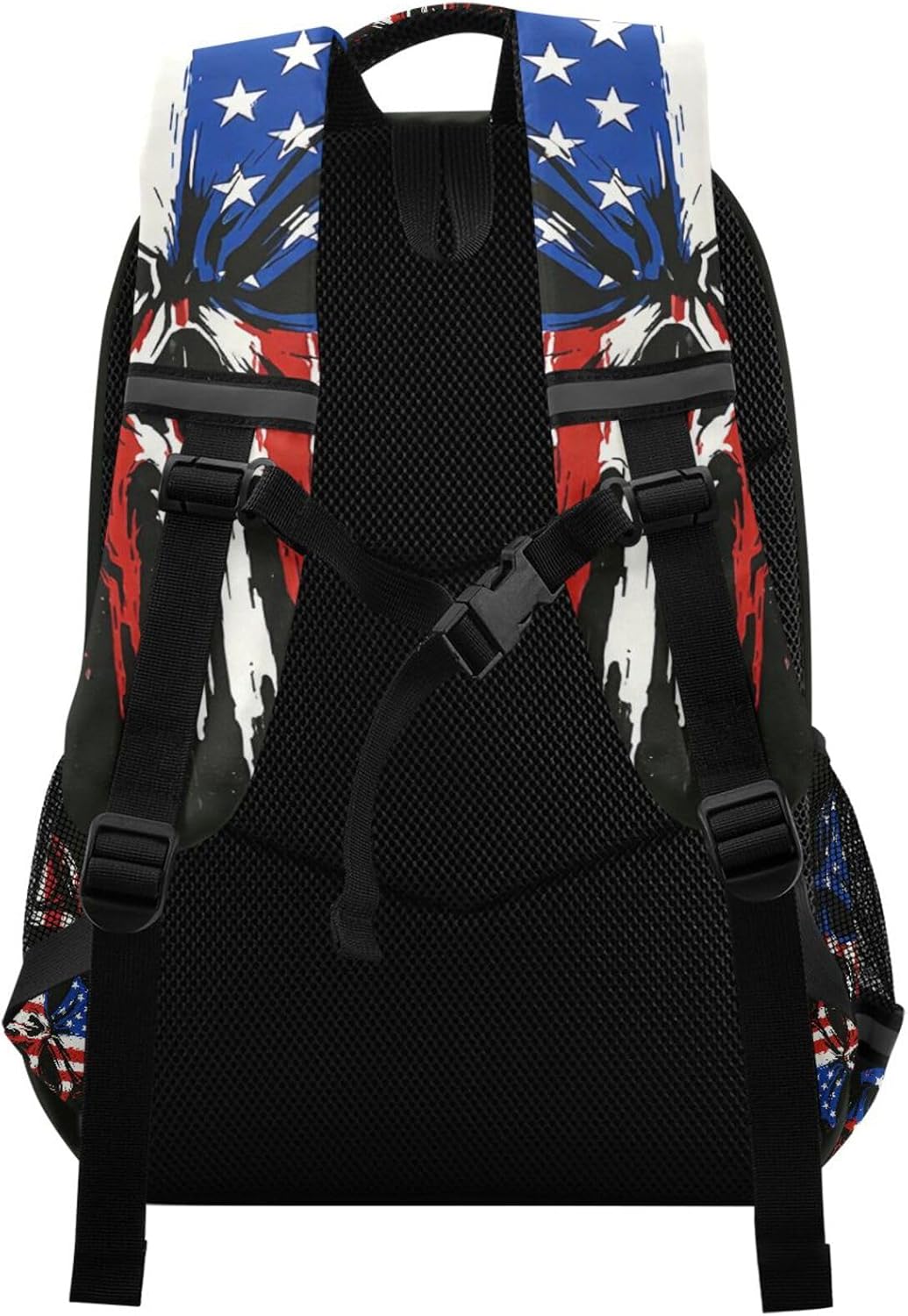 panksolu Skull American Flag Backpacks Lightweight Laptop Backpack School Book Bag Travel Hiking Daypack for Women Men Kids One Size…