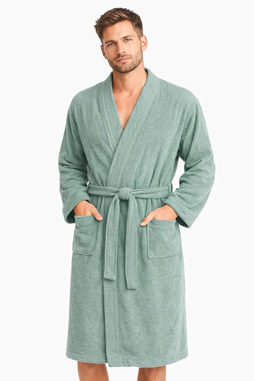 Kimono Yaka Unisex Tek Kişilik Pamuklu Banyo Bornozu Comfort