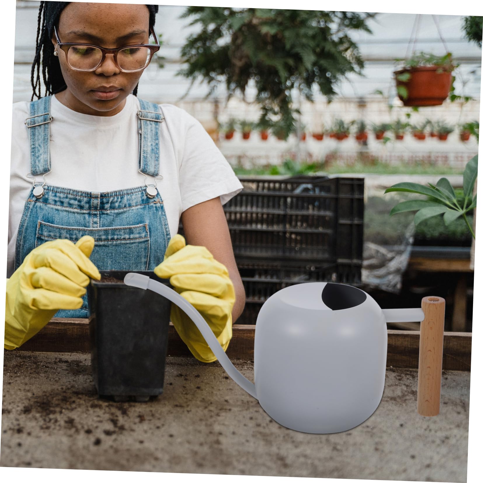 Toyvian arrosoir à Long Bec Buse Outil Usine arrosoir arroseur arrosoir Plantes d'intérieur arrosoir de Chalet arrosoir Moderne arrosoir pulvérisateur Acier Inoxydable Blanche