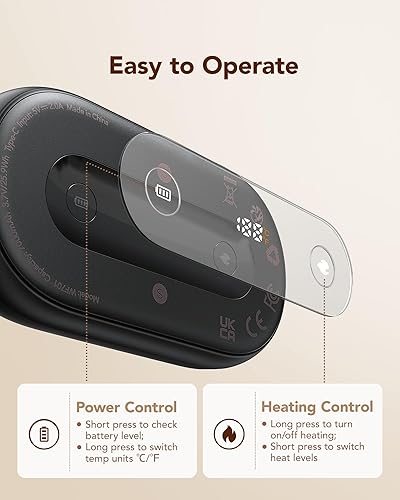 Miniatura 5 de Calentadores de manos recargables, paquete de 2 unidades, calentador de manos de aleación magnética de 7000 mAh, reutilizable, calentamiento