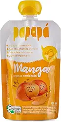 Papapá, Papinha Orgânica de Frutas, Sabor Manga, 100g, Sem Açúcar Adicionado, Ingredientes Naturais