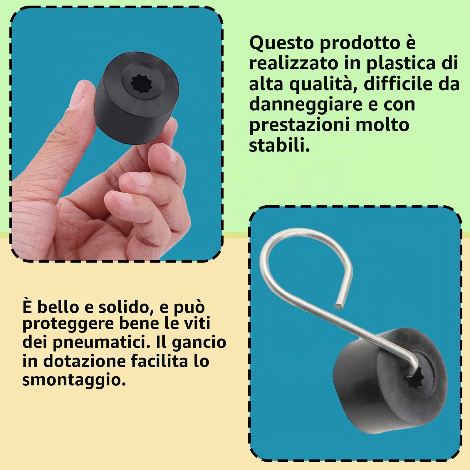 ZoeTekway 23 Copri Bulloni Ruota Antifurto Compatibile con VW Audi Nero