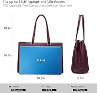 Vista 5 de Bolsa de mano portátil para mujeres, de 15.6”, impermeable, de cuero, para computadora, bolsas para mujeres de negocios, para oficina, bolsa