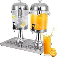 BAVNNRO 4.5 Gallon Hot & Cold Beverage Dispenser with Stand, Ice Container & Stainless Steel Drip Trays for Parties