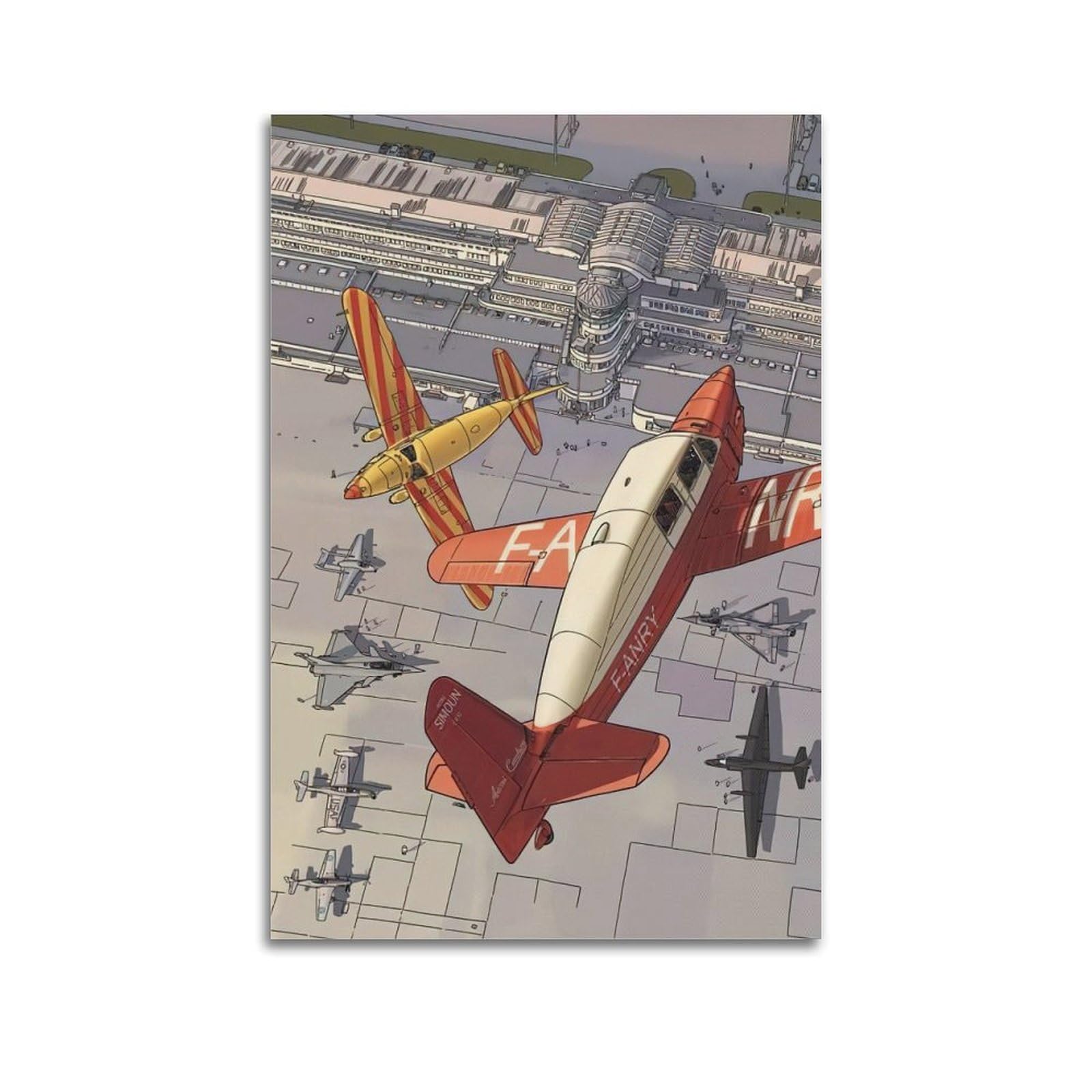 DLJGDS Vintage Poster Airport Decorative Painting Canvas Wall Posters And Modern Family Bedroom Decor 24x36inch(60x90cm)
