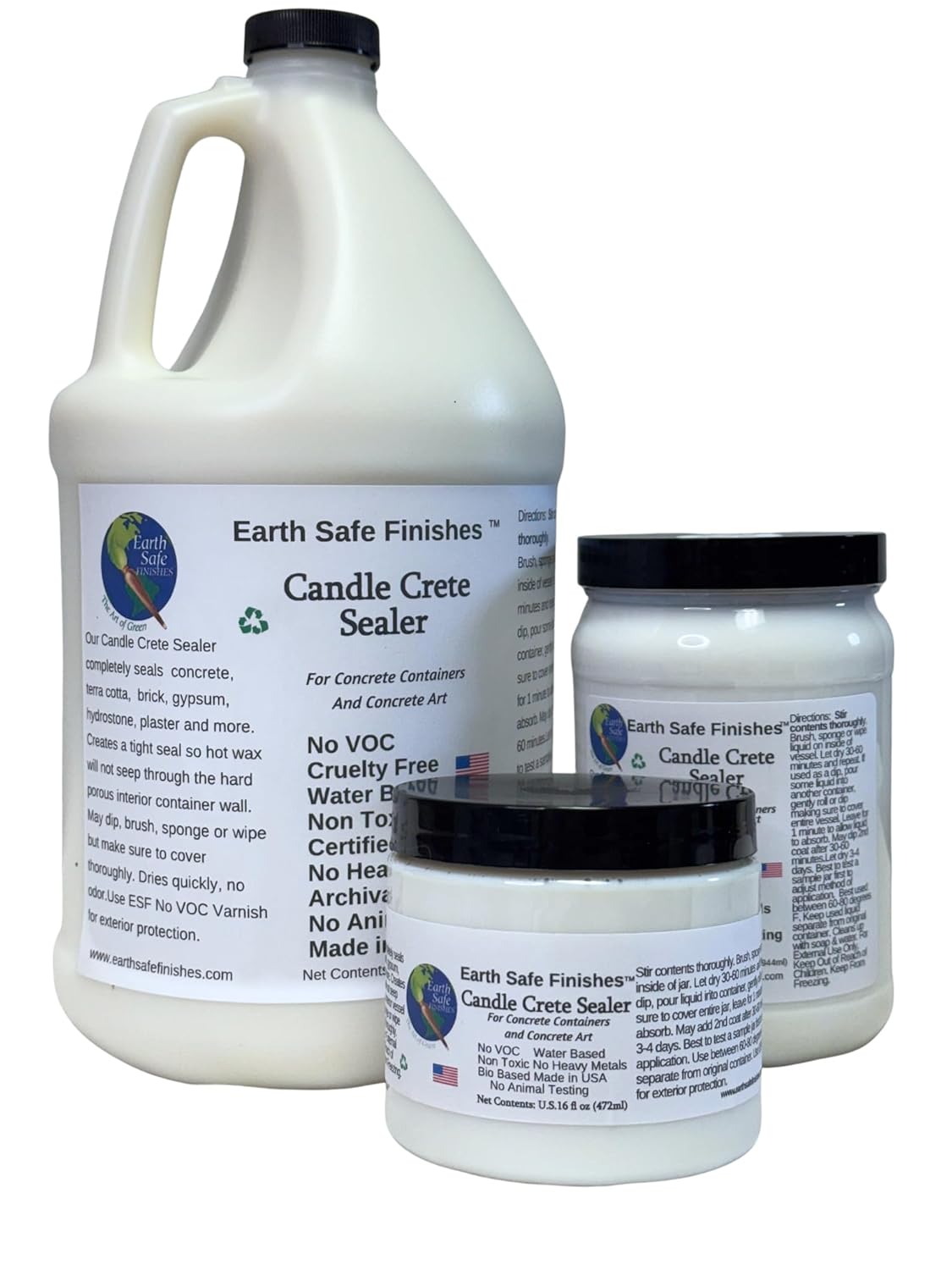 Earth Safe Finishes Candle Crete Concrete Sealer (Clear, 32oz)