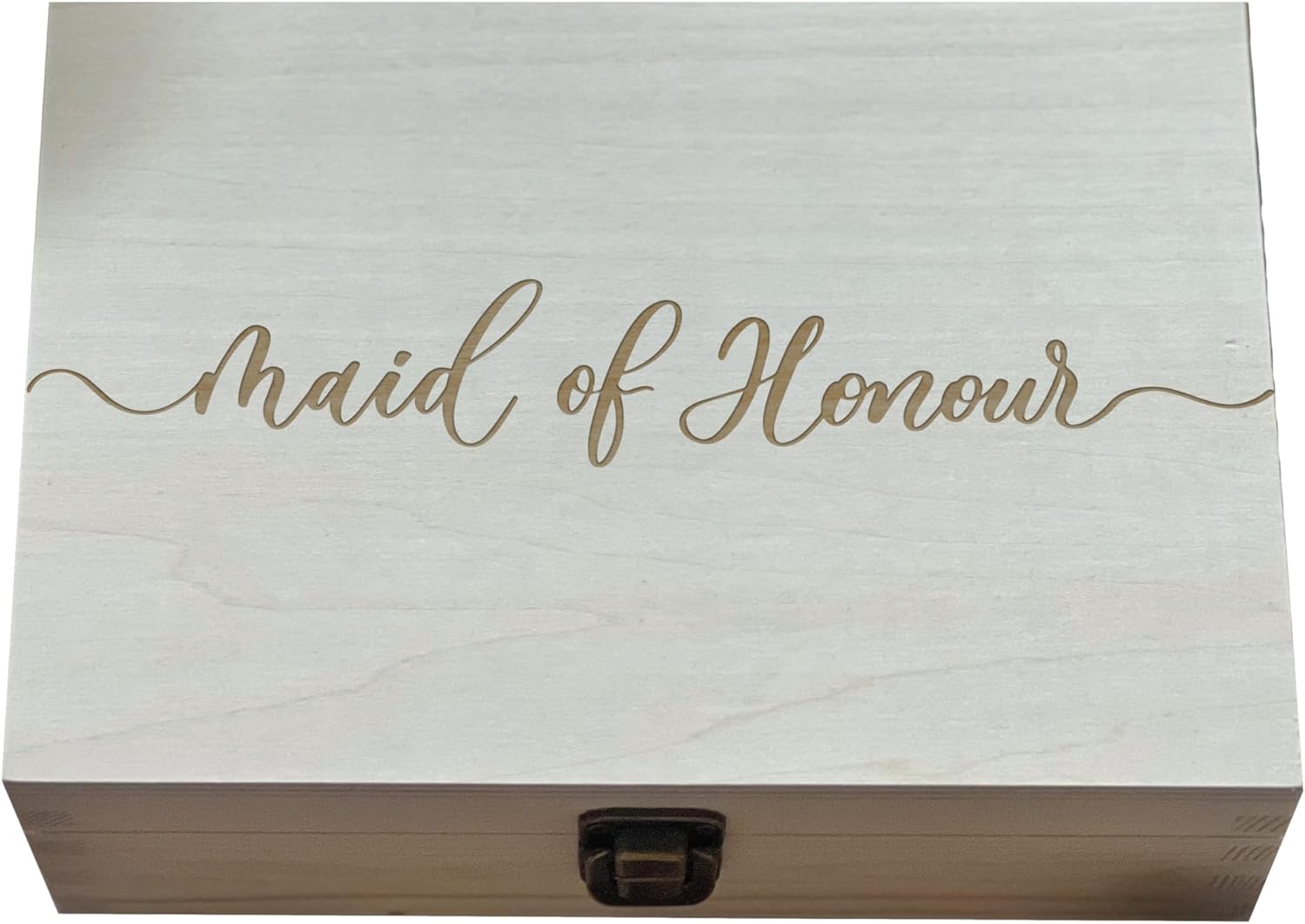Maid of Honor Gift Wooden Engraving Box Handmade Gift Box Bridesmaid Gift box Proposal Box Natural gift Wedding gifts 8.5 in x 6 in x 3 in Natural Color