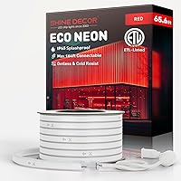 Vista 44 de Shine Decor Tira de luces LED de cuerda AC 120V, tira de neón eco sin puntos de 120LEDs/M, conectable y cortable, ETL IP65 impermeable y resistente