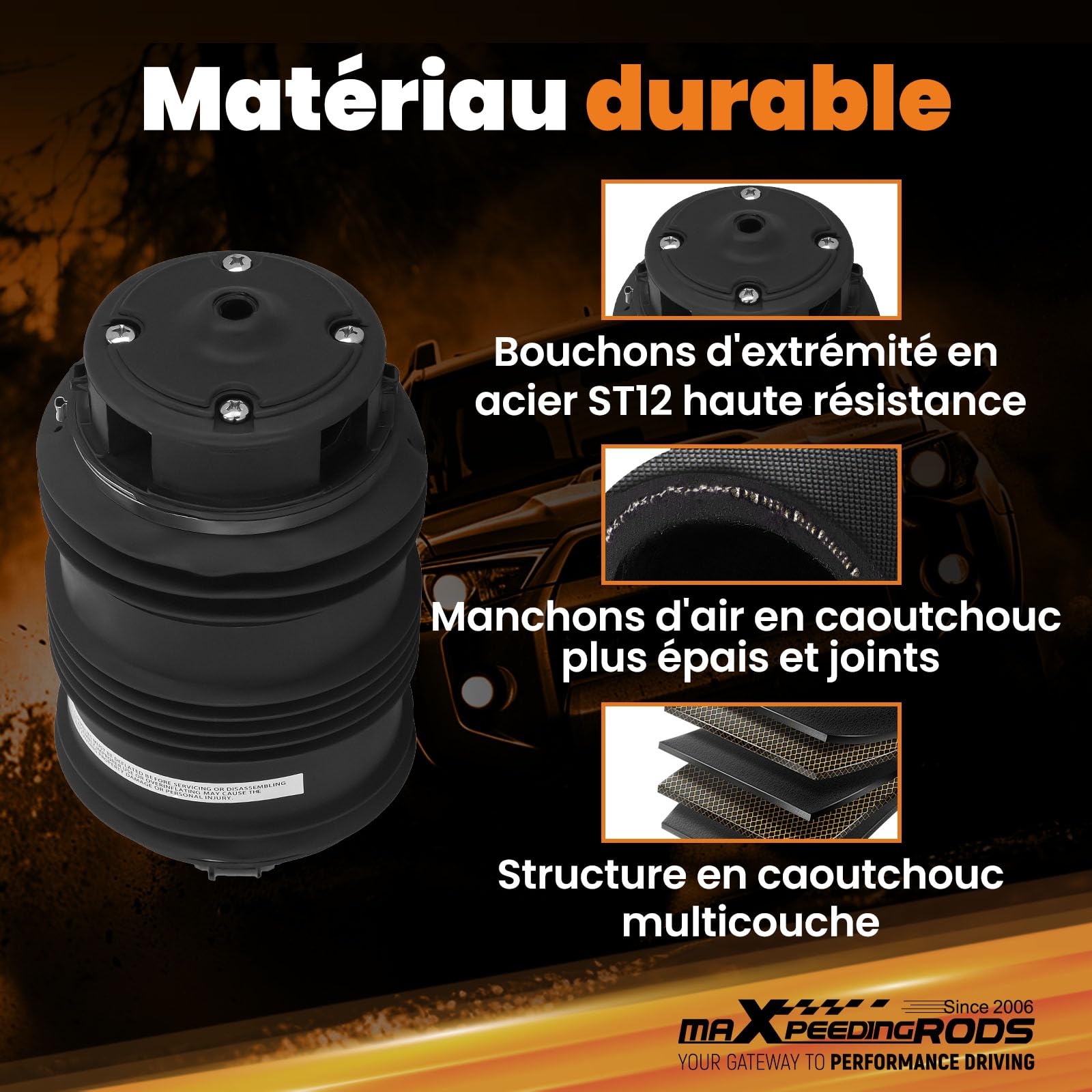maXpeedingrods pins Ressort Pneumatique Arrière pour Mercedes W211 S211 | 211 320 09 25, 2113200925, A 211 320 09 25, A2113200925