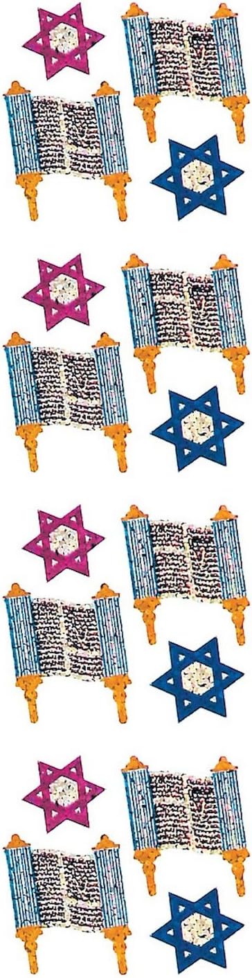 Jillson Roberts Prismatic Stickers, Judaic, Mini Torahs, 12-Sheet Count (S7590)