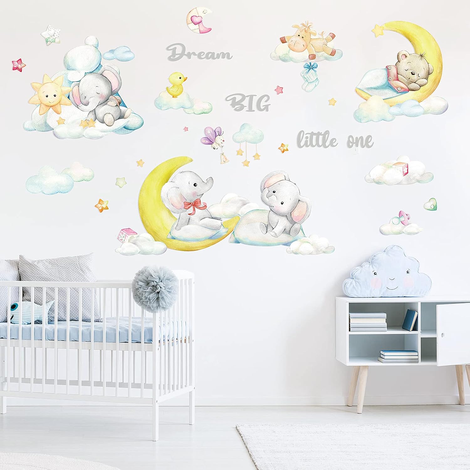 3 Pieces Elephant Decor for Baby Room Baby Nursery Wall