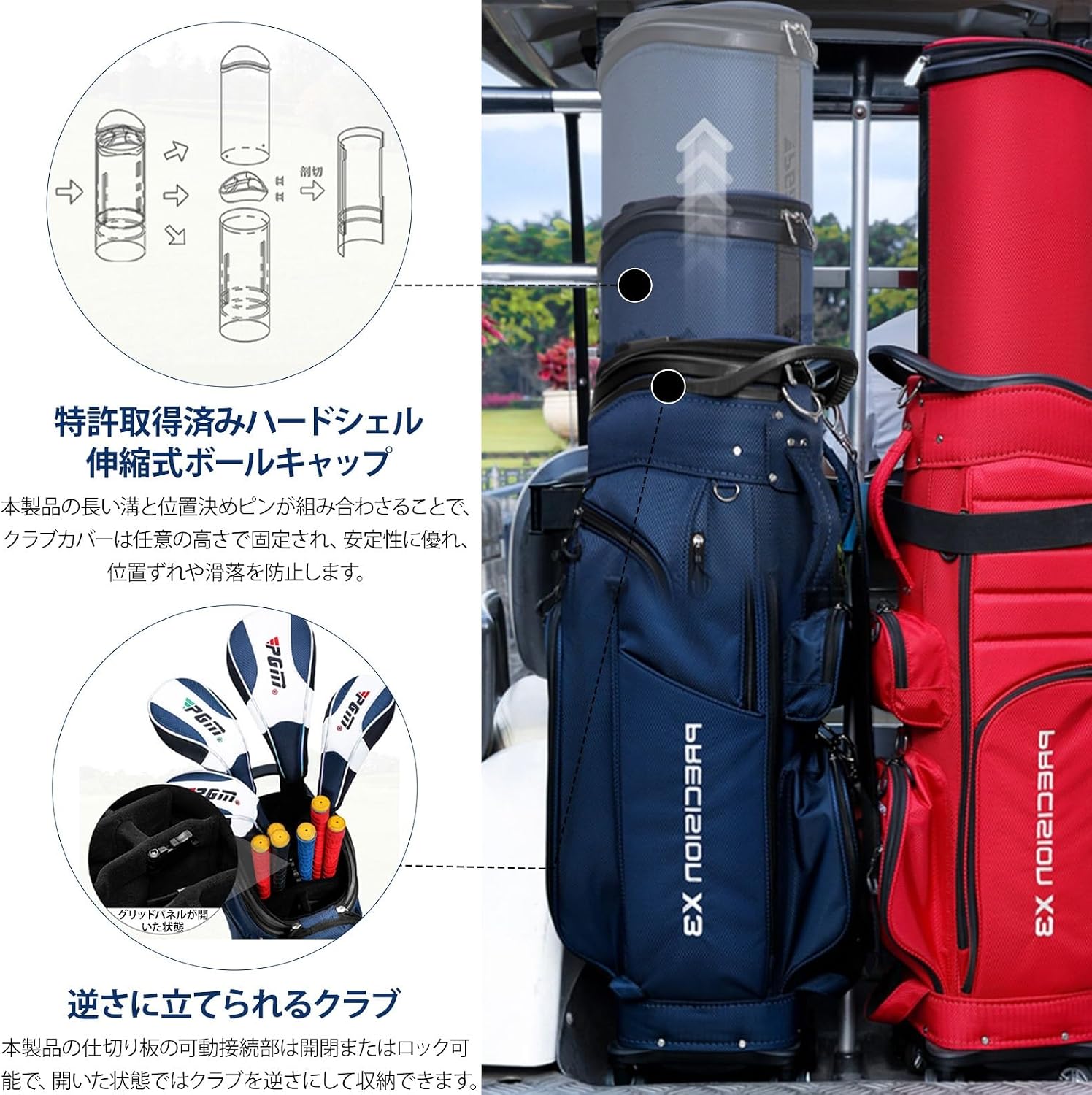 ROFBIHG ゴルフバッグ おしゃれ キャディバッグ Golf Club Bag 