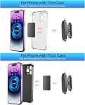 【2-PACK】Magnetic phone holder for car, [ Super Strong Magnet ] [ with 4 Metal Plate ] iPhone Magnetic car mount for cell phone, [ 360° Rotation ] Universal Dashboard adhesive Car Magnetic Phone Mount