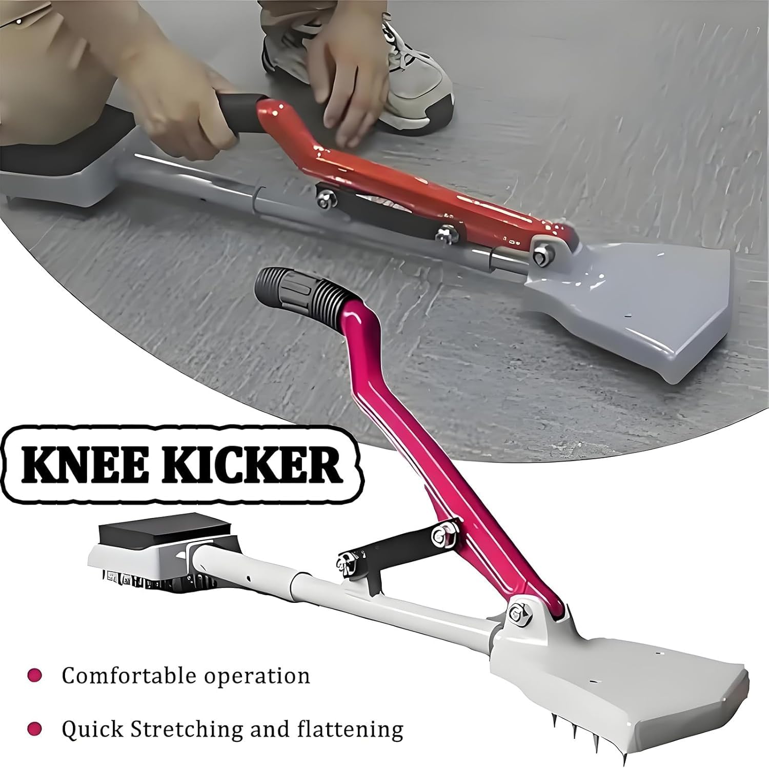 Outil pour tendre les moquettes sans s'agenouiller, kit d'outils pour la pose de moquettes, conception à triple prise, 20 aiguilles en acier trempé, outil pour la pose de revêtements de sol, pour la p