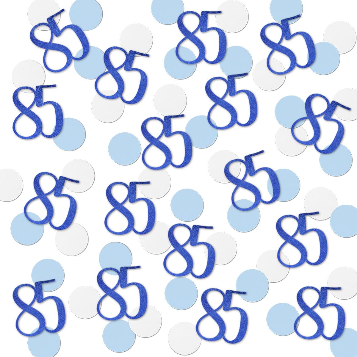 Blue Glitter 85 Confetti, 85th Birthday Number Confetti, 200pcs Anniversary Party Table Decoration Supplies