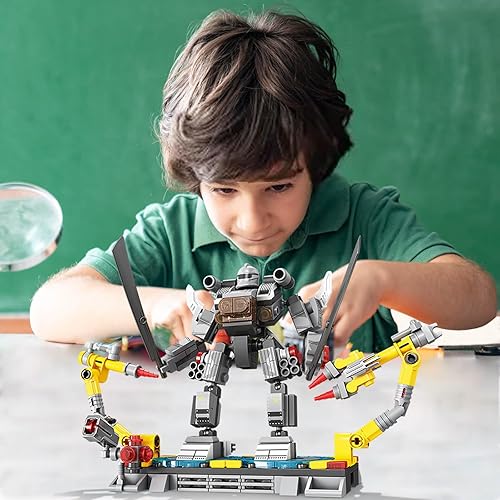 Miniatura 5 de Tyoery Mech Robot - Juego de construcción transformable, modelo de héroe de la justicia, soldado de la justicia, doble cuchillo, flujo de batalla,