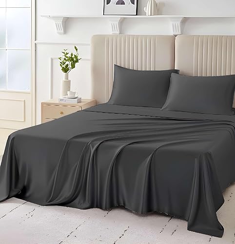 Giza Sheets Queen  Sábanas 100% de algodón egipcio Giza  Sábanas para colchón de hasta 18 pulgadas de profundidad  4 piezas de sábanas de algodón