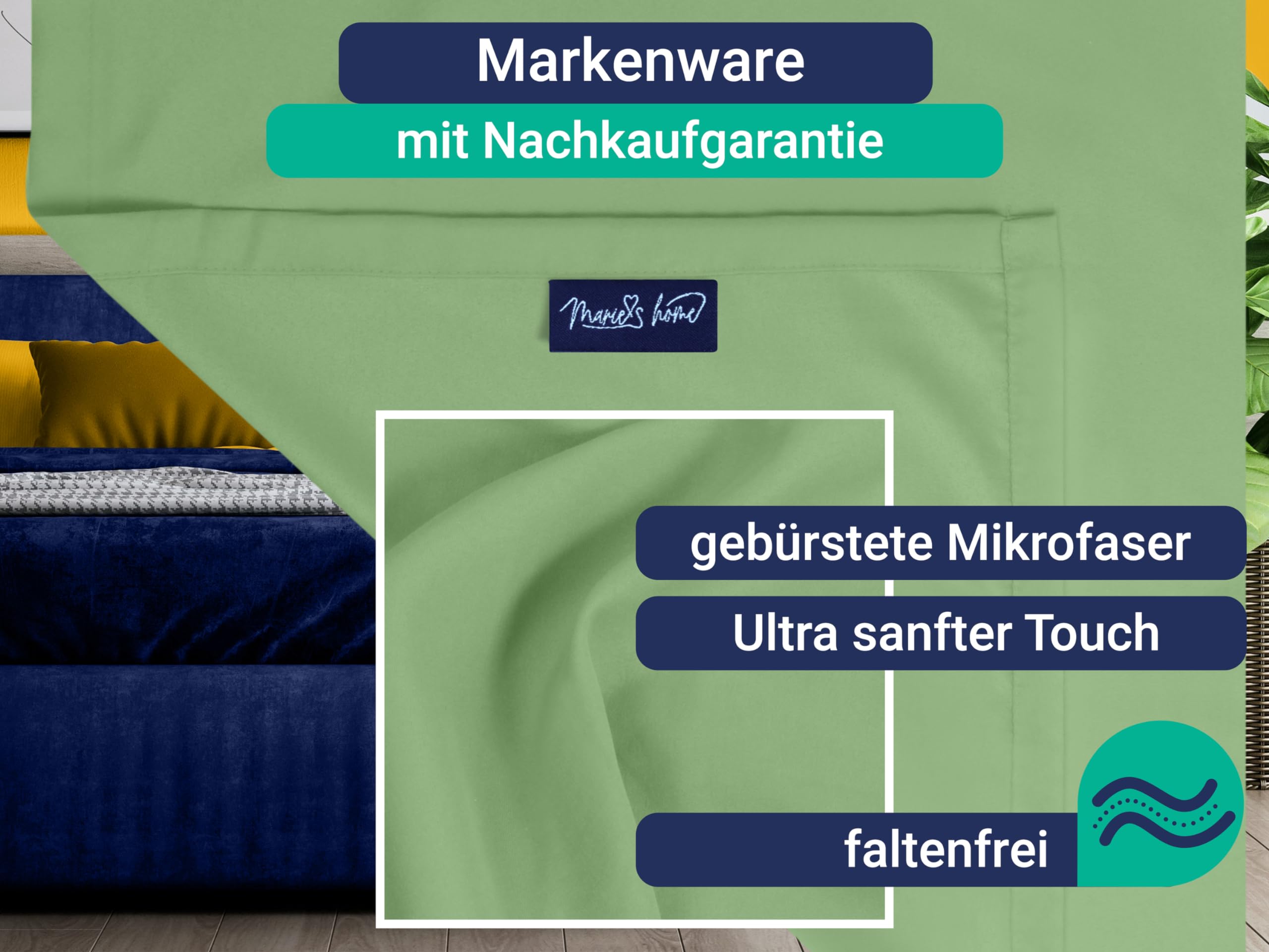 Laken - Betttuch - Decke - Haushaltstuch Velvety Soft 1614.2354, 240 x 275 cm, Salbei