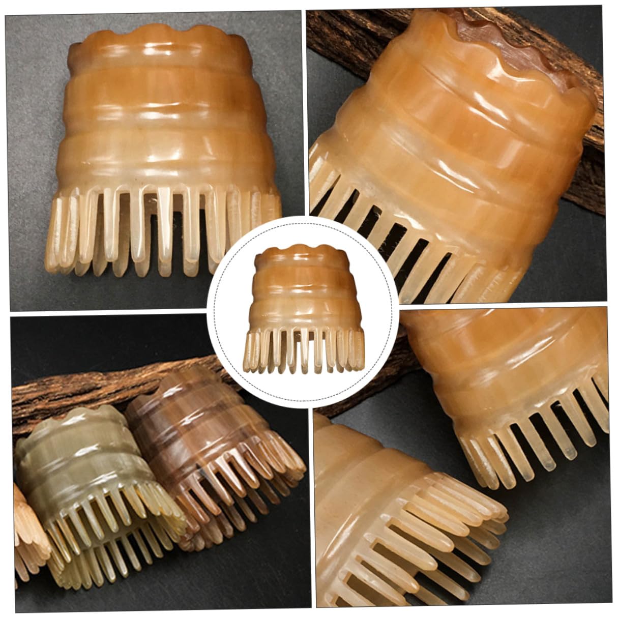 VALICLUD Masajeador de Cuero Cabelludo Peine de Plástico Natural para Lavado de Cabello, Cepillo de Champú Hecho a Mano para Masaje Relajante y Estimulación Capilar Color Aleatorio