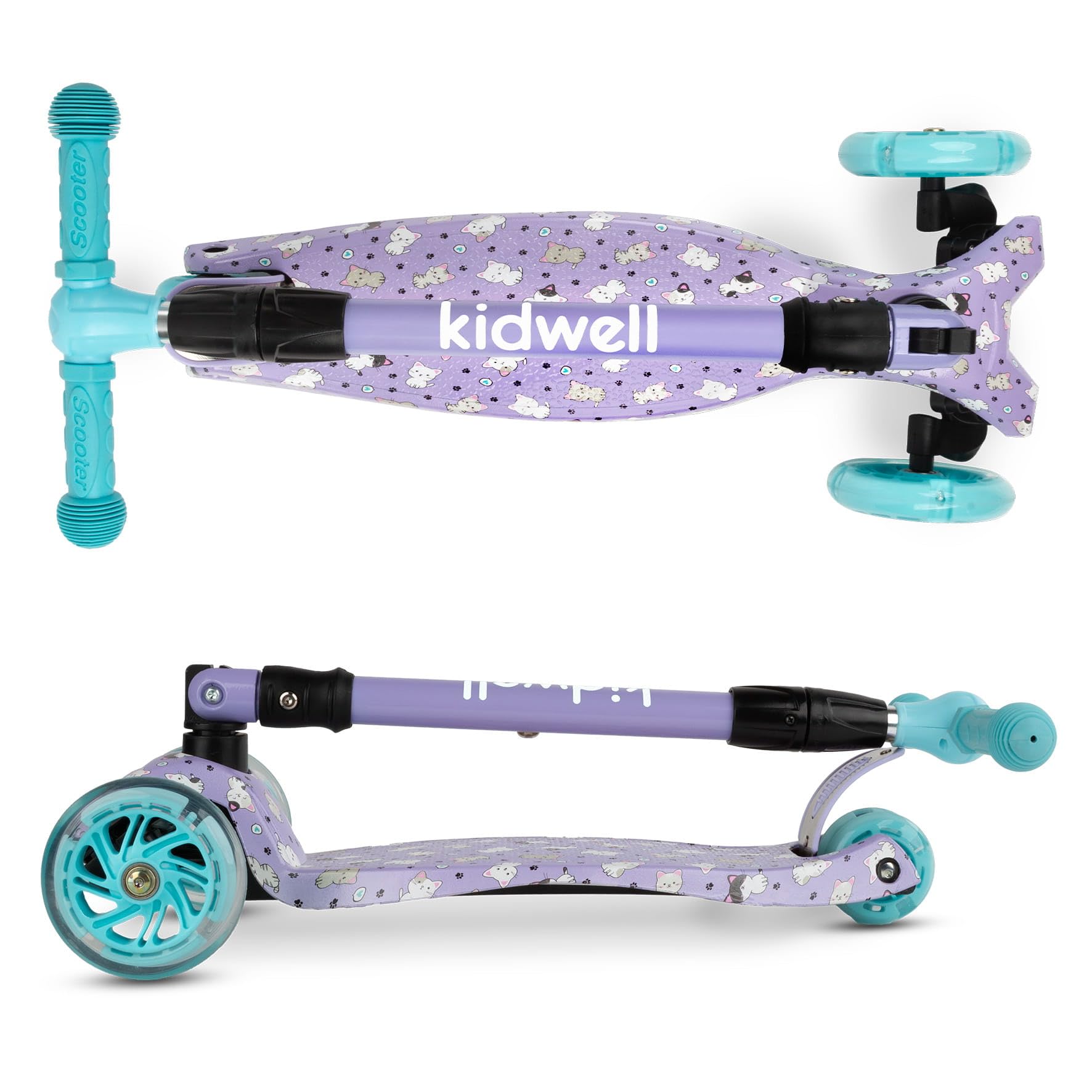 Trottinette 3 Roues Pour Enfant COIL - Guidon Réglable 3 Hauteurs, Roues LED, Roulements ABEC-7, Équilibre